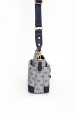 Silver & Polo SP1110 Kadın Çapraz Çanta Monogram Gri-Lacivert