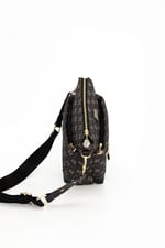Silver & Polo SP1110 Kadın Çapraz Çanta Monogram Füme-Siyah