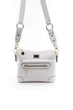 Silver & Polo SP1110 Kadın Çapraz Çanta Logolu Beyaz