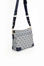 Silver & Polo SP1110 Kadın Çapraz Çanta Monogram Gri-Lacivert