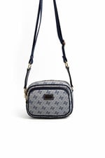 Silver & Polo SP1111 Kadın Çapraz Çanta Monogram Gri-Lacivert