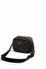 Silver & Polo SP1111 Kadın Çapraz Çanta Monogram Füme-Siyah