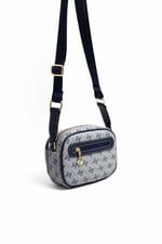 Silver & Polo SP1111 Kadın Çapraz Çanta Monogram Gri-Lacivert