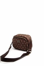 Silver & Polo SP1111 Kadın Çapraz Çanta Monogram Kahve