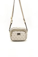 Silver & Polo SP1111 Kadın Çapraz Çanta Monogram Bej-Kum