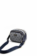 Silver & Polo SP1111 Kadın Çapraz Çanta Monogram Gri-Lacivert