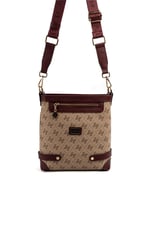 Silver & Polo SP1120 Kadın Çapraz Çanta Monogram Koyu Bej-Bordo