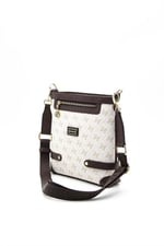 Silver & Polo SP1120 Kadın Çapraz Çanta Monogram Bej-Kahve