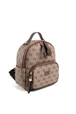 Silver & Polo SP1130 Kadın Sırt Çantası Monogram Koyubej-Kahve