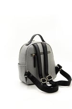 Silver & Polo SP1130 Kadın Sırt Çantası Hasır Siyah Beyaz-Siyah