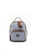 Silver & Polo SP1130 Kadın Sırt Çantası Monogram Mavi-Taba