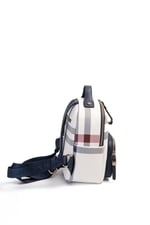 Silver & Polo SP1130 Kadın Sırt Çantası Ekose Beyaz-Lacivert