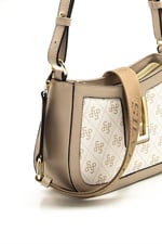 Silver & Polo SP1132 Kadın Çapraz Çanta Monogram Bej-Kum