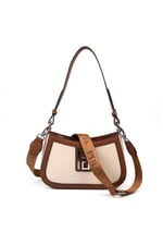 Silver & Polo SP1132 Kadın Çapraz Çanta Düz Bej-Taba