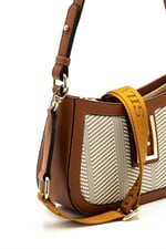 Silver & Polo SP1132 Kadın Çapraz Çanta Hasır Bej-Taba