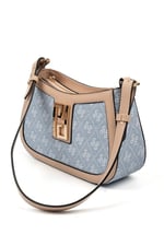 Silver & Polo SP1132 Kadın Çapraz Çanta Monogram Mavi-Ten