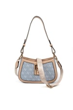 Silver & Polo SP1132 Kadın Çapraz Çanta Monogram Mavi-Ten