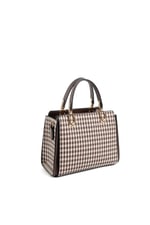 Silver & Polo SP1133 Kadın El Çantası Ekose Line Kare Kahve Sarı-Kahve
