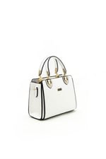Silver & Polo SP1133 Kadın El Çantası Logolu Beyaz