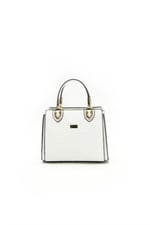 Silver & Polo SP1133 Kadın El Çantası Logolu Beyaz