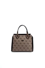 Silver & Polo SP1133 Kadın El Çantası Monogram Koyubej-Kahve