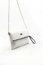 Silver & Polo SP1134 Kadın Portföy & Clutch Kapitone V Beyaz
