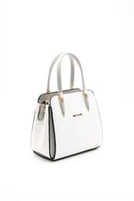 Silver & Polo SP1136 Kadın El Çantası Logolu Beyaz-A.Gri