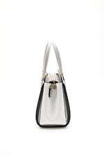 Silver & Polo SP1136 Kadın El Çantası Logolu Beyaz-A.Gri