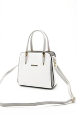 Silver & Polo SP1136 Kadın El Çantası Logolu Beyaz-A.Gri