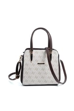 Silver & Polo SP1136 Kadın El Çantası Monogram Bej-Kahve