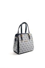 Silver & Polo SP1136 Kadın El Çantası Monogram Gri-Lacivert