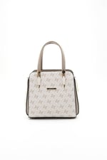 Silver & Polo SP1136 Kadın El Çantası Monogram Bej-Kum