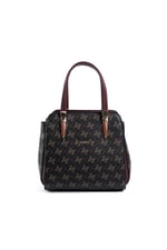 Silver & Polo SP1136 Kadın El Çantası Monogram Kahve Sarı-Bordo