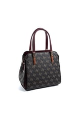 Silver & Polo SP1136 Kadın El Çantası Monogram Kahve Sarı-Bordo