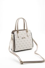 Silver & Polo SP1136 Kadın El Çantası Monogram Bej-Kum