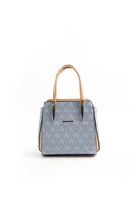 Silver & Polo SP1136 Kadın El Çantası Monogram Mavi-Ten