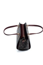 Silver & Polo SP1136 Kadın El Çantası Monogram Kahve Sarı-Bordo