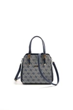 Silver & Polo SP1136 Kadın El Çantası Monogram Gri-Lacivert