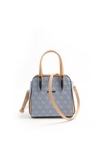 Silver & Polo SP1136 Kadın El Çantası Monogram Mavi-Ten
