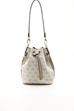 Silver & Polo SP1137 Kadın Omuz Çantası Monogram Bej-Kum