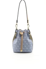 Silver & Polo SP1137 Kadın Omuz Çantası Monogram Mavi-Ten