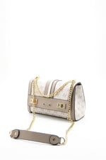 Silver & Polo SP1139 Kadın Çapraz Çanta Monogram Bej-Kum