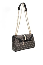 Silver & Polo SP1139 Kadın Çapraz Çanta Monogram Füme-Siyah