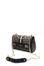 Silver & Polo SP1139 Kadın Çapraz Çanta Monogram Füme-Siyah