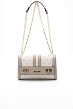 Silver & Polo SP1139 Kadın Çapraz Çanta Monogram Bej-Kum