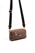 Silver & Polo SP1142 Kadın Çapraz Çanta Monogram Kahve