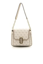 Silver & Polo SP1147 Kadın Omuz Çantası Monogram Bej-Kum