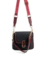 Silver & Polo SP1147 Kadın Omuz Çantası Monogram Siyah-Bordo