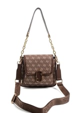 Silver & Polo SP1147 Kadın Omuz Çantası Monogram Kahve