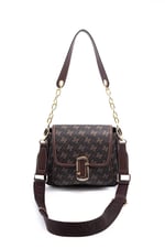 Silver & Polo SP1147 Kadın Omuz Çantası Monogram Kahve